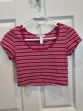 5/25 Ambiance Red Striped Crop Top
